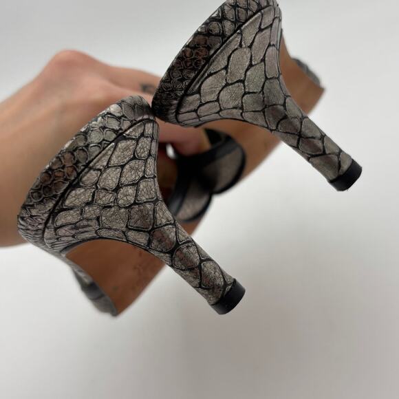 Cavallini Italy Adriana Snake Point Toe Kitten Heels Mules Women's 7B Y2K - Picture 11 of 12